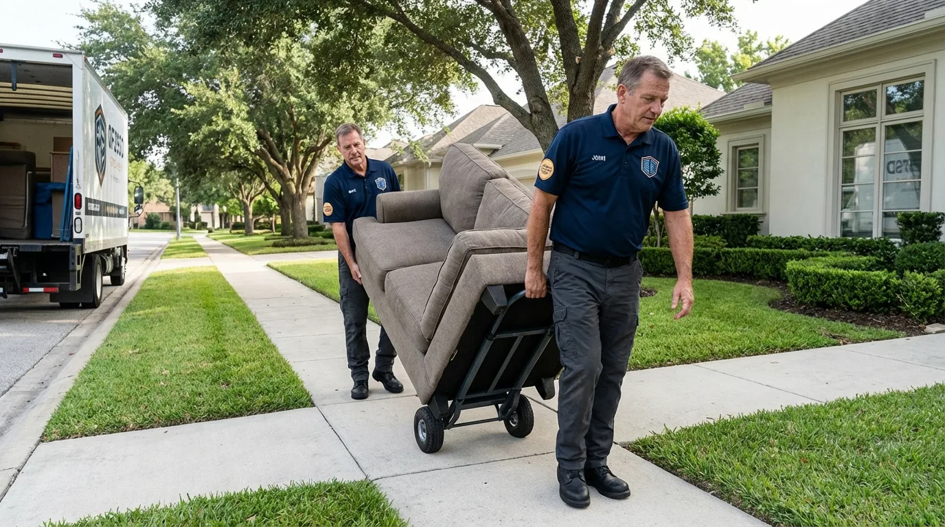 Local residential moving crew loading furniture in Elko New Market, MN